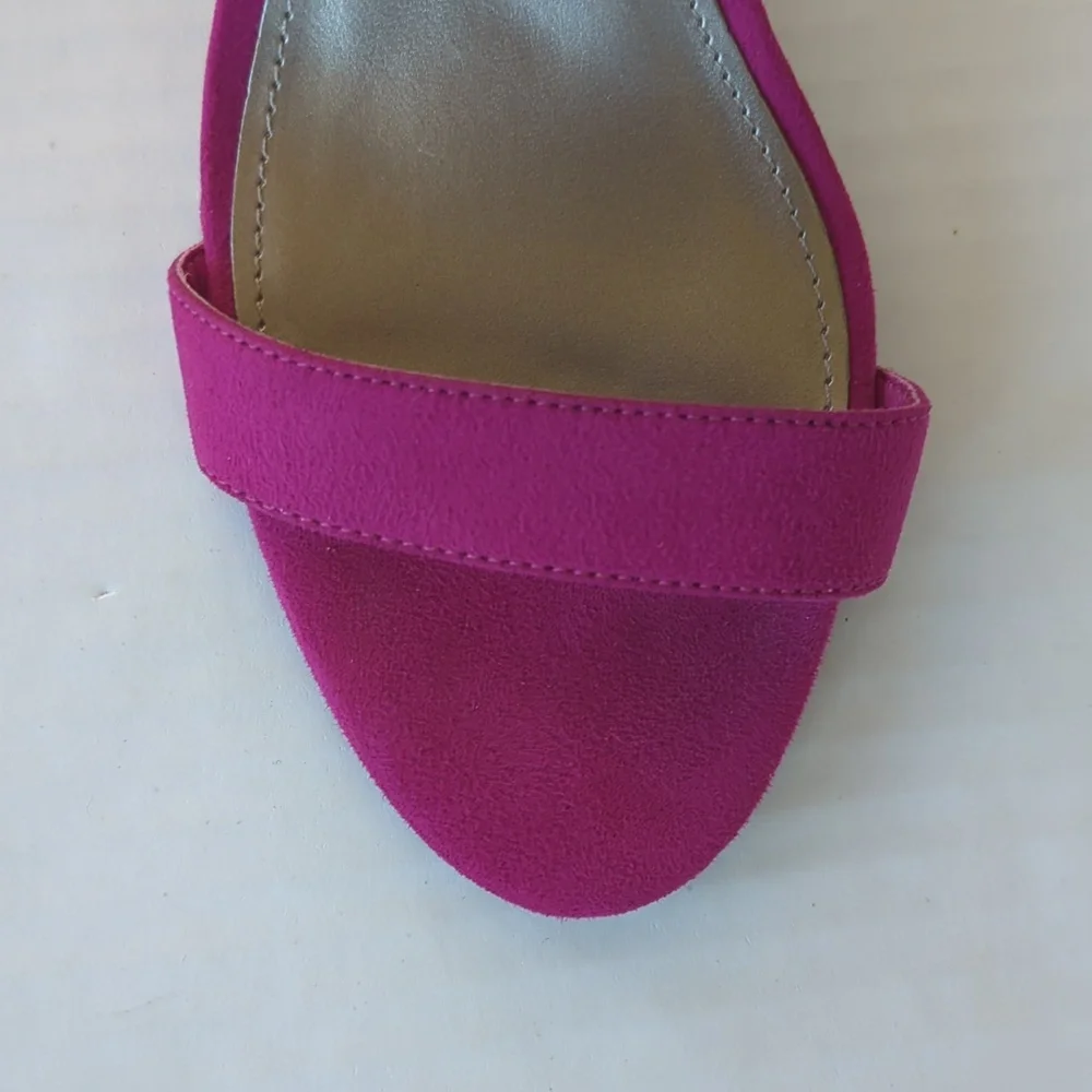 Worthington Beckwith Block Heel Open Toe Sandals 8 Fuchsia Pink - Picture 5 of 16